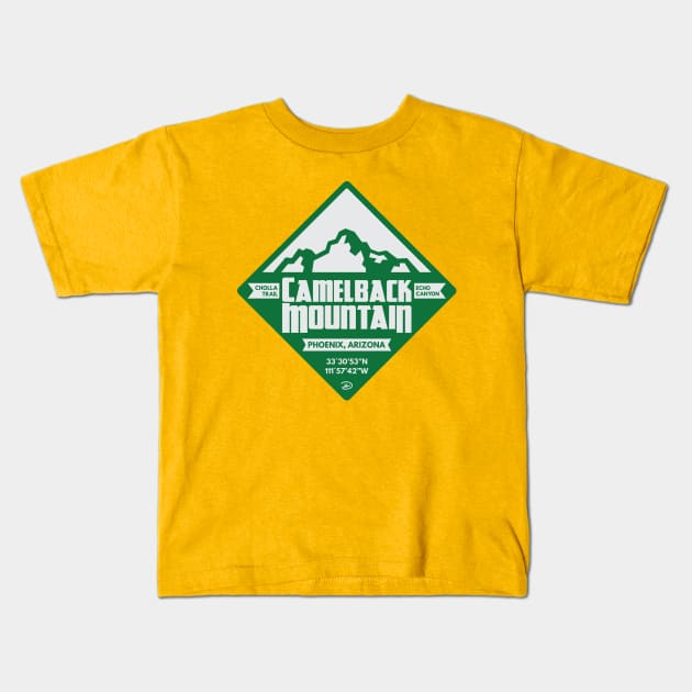 Camelback Mountain (Cactus) Kids T-Shirt by dhartist